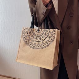 image-Canvas Bag Female Capacity Linen Handbag