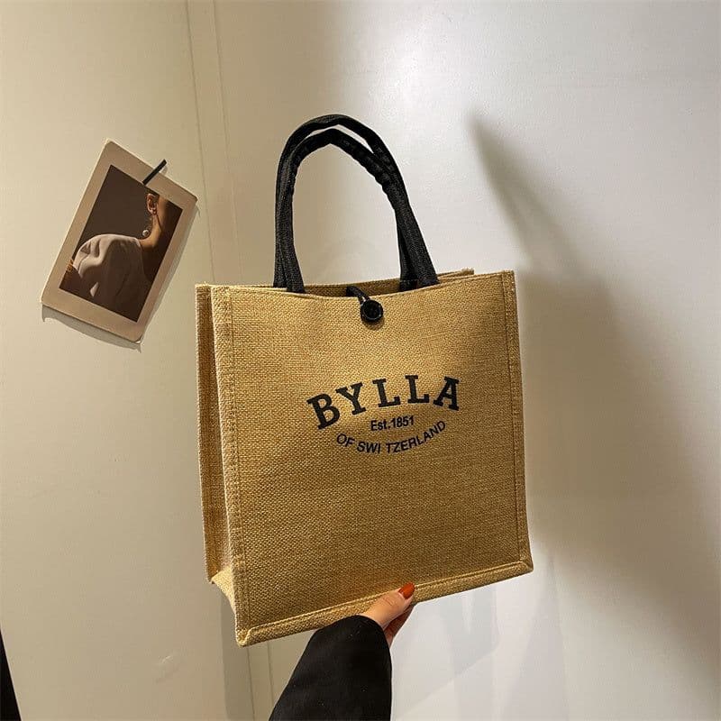 image-Canvas Bag Female Capacity Linen Handbag