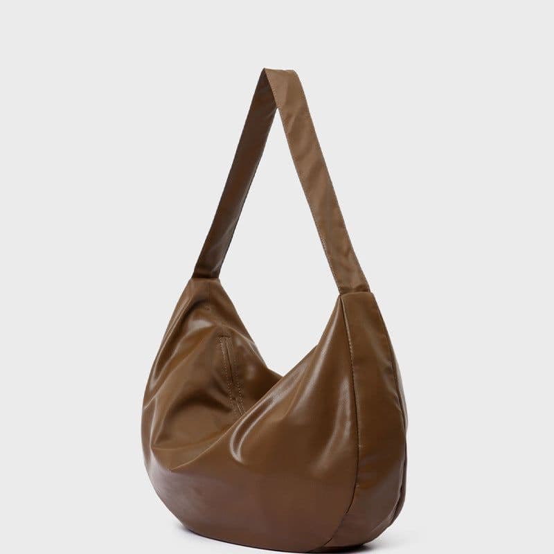 image-Casual Soft Leather Large Capacity Shoulder Crossbody Tote Bag