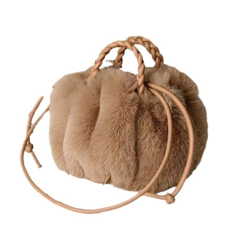 image-Plush Versatile Handbag Women's Pleated Cloud Bag