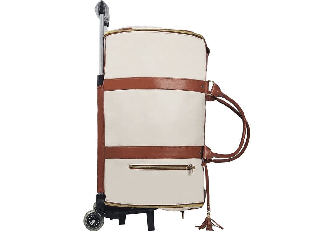 image-Large Capacity Trolley Travel Bag, Portable Folding Fitness Bag
