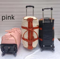 image-Large Capacity Trolley Travel Bag, Portable Folding Fitness Bag