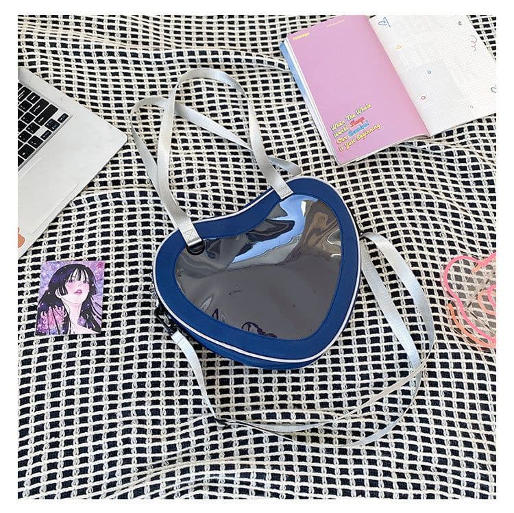image-Simple All-match Heart-shaped Transparent Hand Crossbody Bag