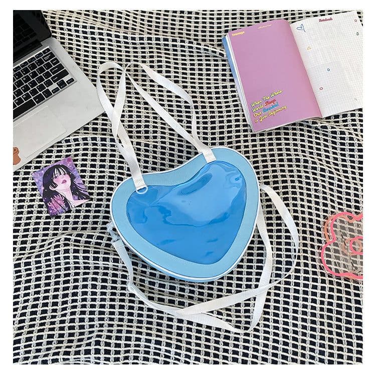 image-Simple All-match Heart-shaped Transparent Hand Crossbody Bag