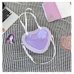 image-Simple All-match Heart-shaped Transparent Hand Crossbody Bag
