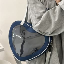 image-Simple All-match Heart-shaped Transparent Hand Crossbody Bag