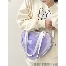 image-Simple All-match Heart-shaped Transparent Hand Crossbody Bag