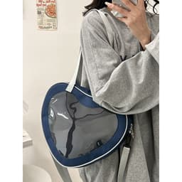 image-Simple All-match Heart-shaped Transparent Hand Crossbody Bag