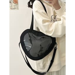 image-Simple All-match Heart-shaped Transparent Hand Crossbody Bag