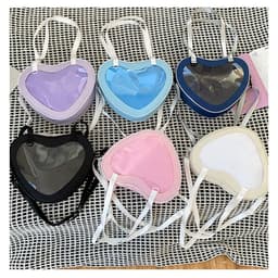 image-Simple All-match Heart-shaped Transparent Hand Crossbody Bag