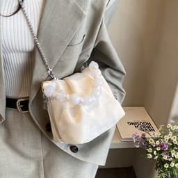 image-Women's Chain Pearl Hand Crossbody Bag
