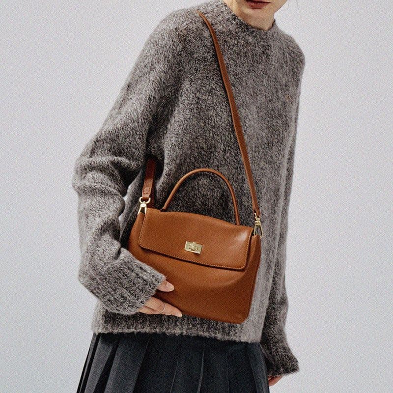 image-Soft Cowhide Commuter Bag Portable Shoulder Simple Large Capacity Crossbody Women's Bag