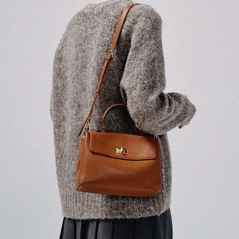 image-Soft Cowhide Commuter Bag Portable Shoulder Simple Large Capacity Crossbody Women's Bag
