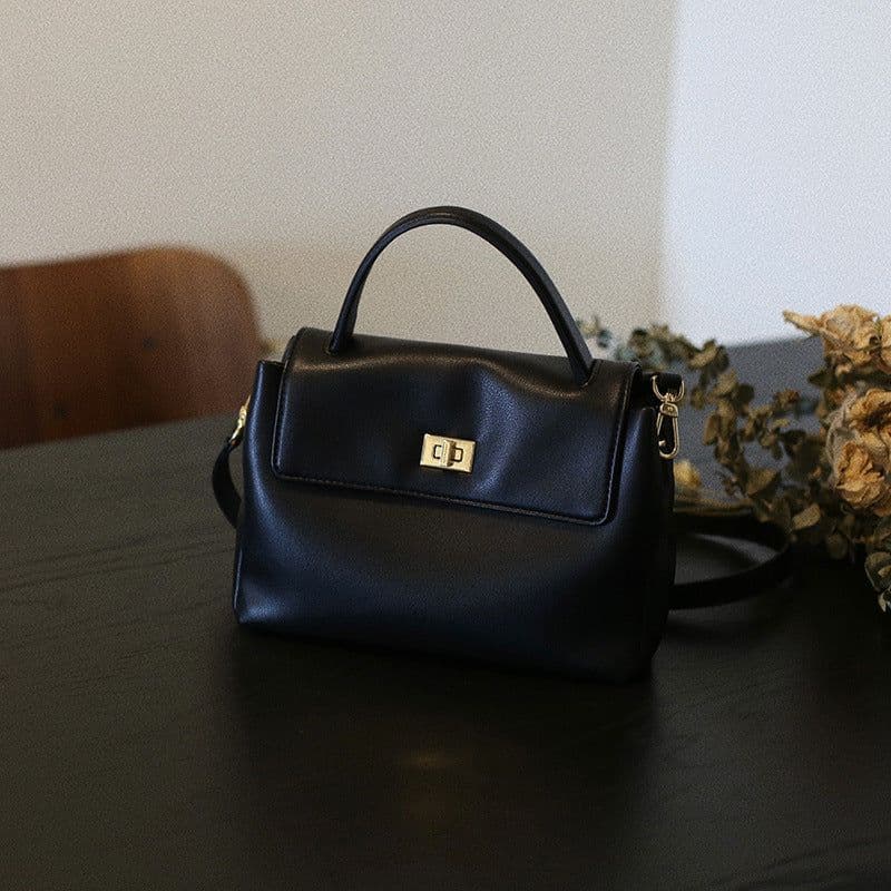 image-Soft Cowhide Commuter Bag Portable Shoulder Simple Large Capacity Crossbody Women's Bag
