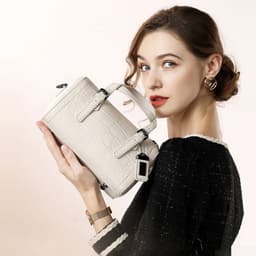 image-Women's Fashion Crocodile Pattern Leather Crossbody Handbag