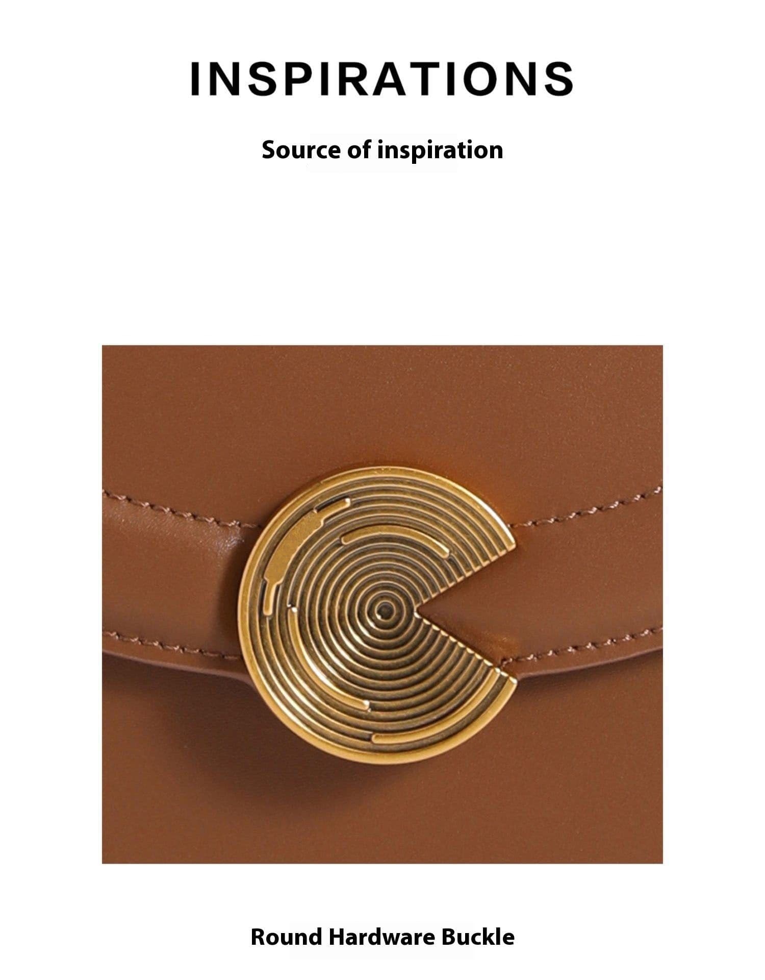 image-Women's Hand-carrying Genuine Leather Semi-circular Saddle Bag
