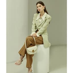 image-Women's Hand-carrying Genuine Leather Semi-circular Saddle Bag
