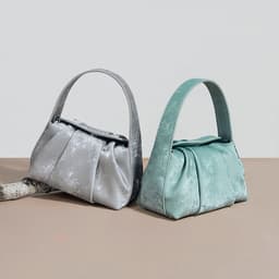 image-Women's Satin Cowhide Crossbody Retro Handbag