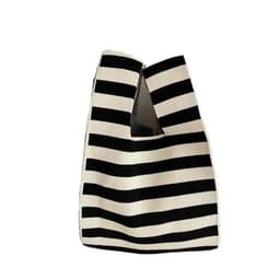 image-Handbags Wool Knitted Student Hand-carrying Casual Bucket Tote Bag