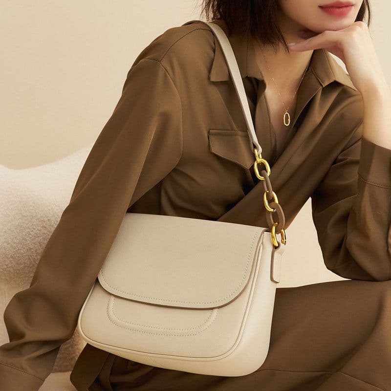 image-High-grade Cowhide Underarm Bag Fashion All-matching