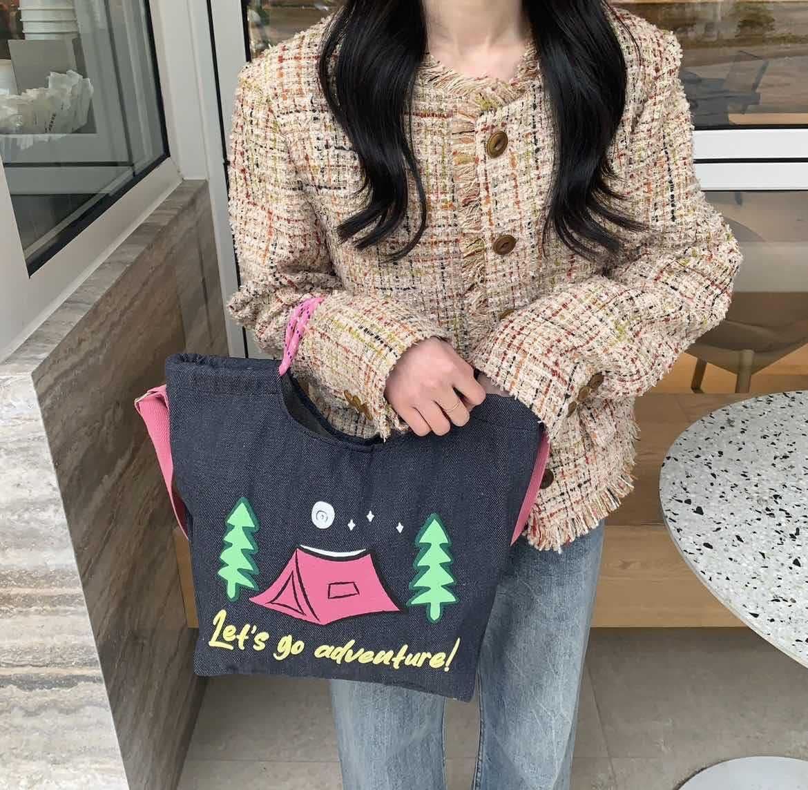 image-Artistic Simple Denim Crossbody Handbag