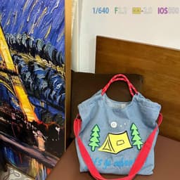 image-Artistic Simple Denim Crossbody Handbag