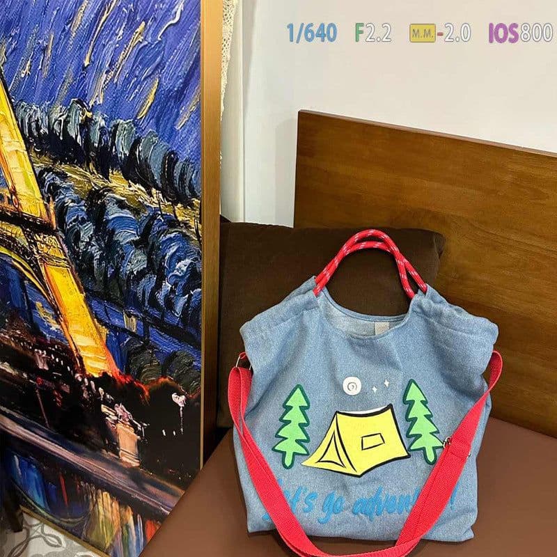 image-Artistic Simple Denim Crossbody Handbag