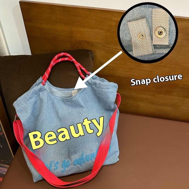 image-Artistic Simple Denim Crossbody Handbag