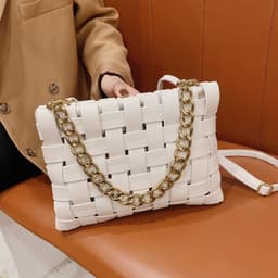 image-PU Women's Textured Woven Handbag