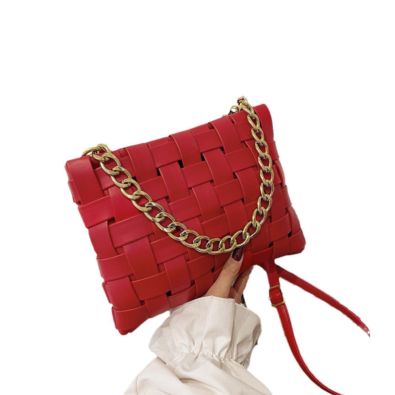 image-PU Women's Textured Woven Handbag
