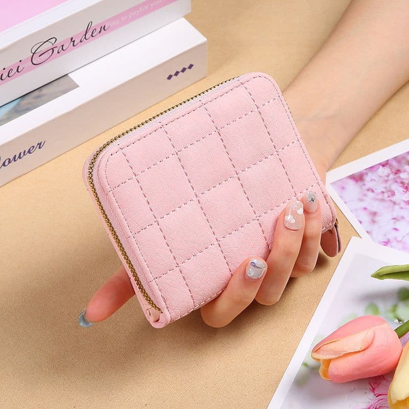 image-Fashion Plaid Embroidered Card Holder Mini Ladies