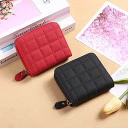 image-Fashion Plaid Embroidered Card Holder Mini Ladies