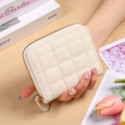 image-Fashion Plaid Embroidered Card Holder Mini Ladies