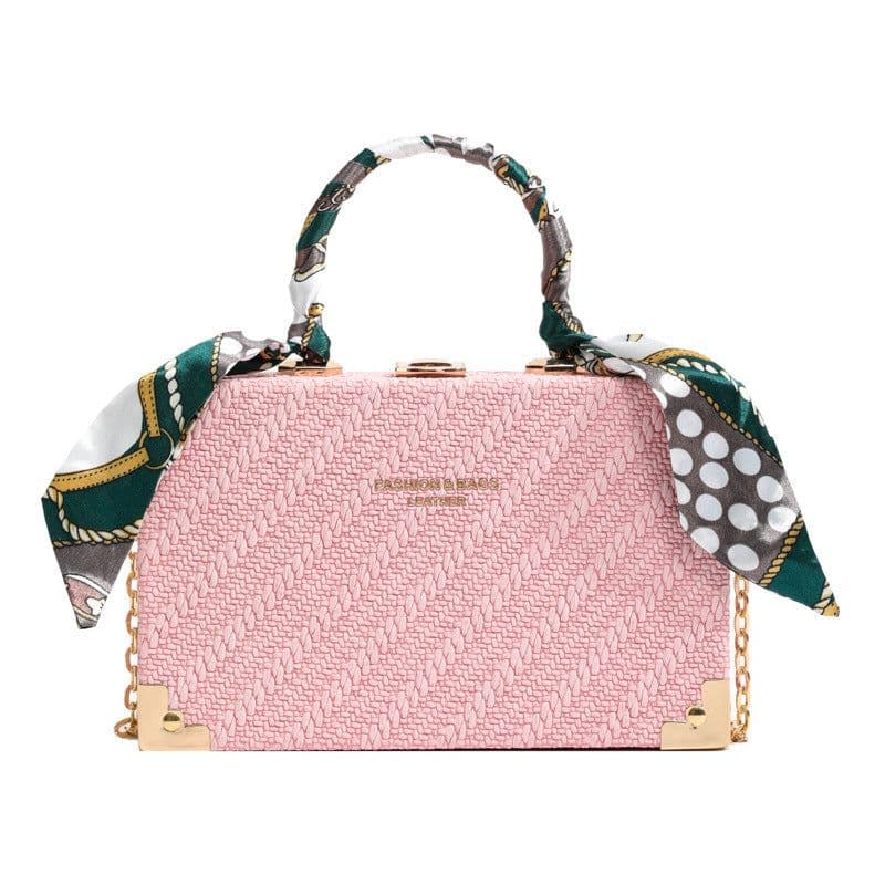 image-Silk Scarf Portable Small Square Bag Fashion Twill
