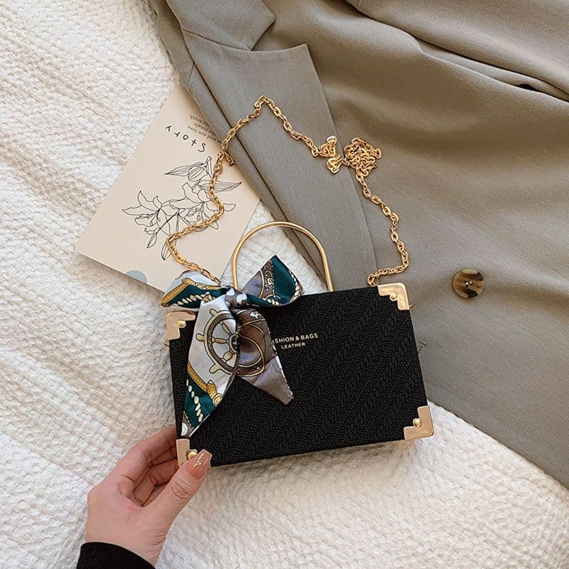 image-Silk Scarf Portable Small Square Bag Fashion Twill