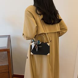 image-Silk Scarf Portable Small Square Bag Fashion Twill