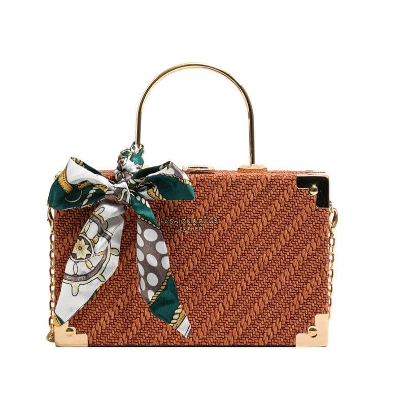 image-Silk Scarf Portable Small Square Bag Fashion Twill
