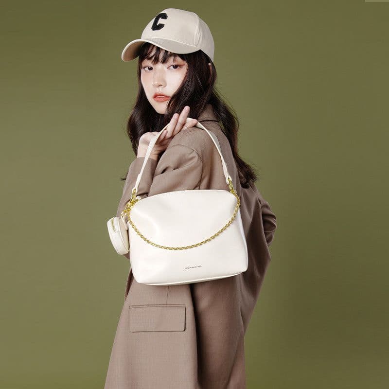 image-Genuine Leather High-grade Exquisite Shoulder Special-interest Design Cowhide Crossbody Women's Bag