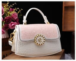 image-Fashion New Patent Leather Diamond Portable Shoulder Bag