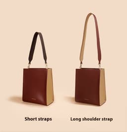image-Women's Wide Shoulder Strap Leather Bag New Contrast Color Shoulder