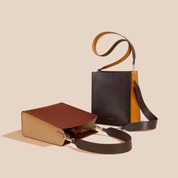 image-Women's Wide Shoulder Strap Leather Bag New Contrast Color Shoulder