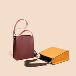 image-Women's Wide Shoulder Strap Leather Bag New Contrast Color Shoulder