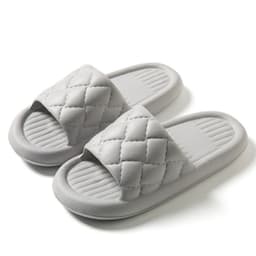 image-New Rhombus Home Slippers Summer Non-slip Floor Bathroom Slipper Lightweight Simple House Shoes For Women Men