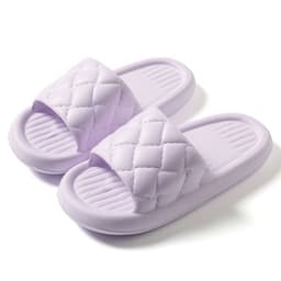 image-New Rhombus Home Slippers Summer Non-slip Floor Bathroom Slipper Lightweight Simple House Shoes For Women Men