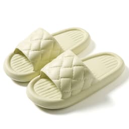 image-New Rhombus Home Slippers Summer Non-slip Floor Bathroom Slipper Lightweight Simple House Shoes For Women Men