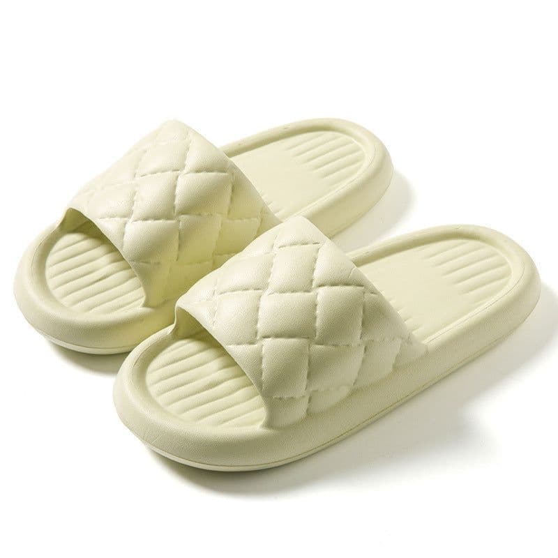 image-New Rhombus Home Slippers Summer Non-slip Floor Bathroom Slipper Lightweight Simple House Shoes For Women Men