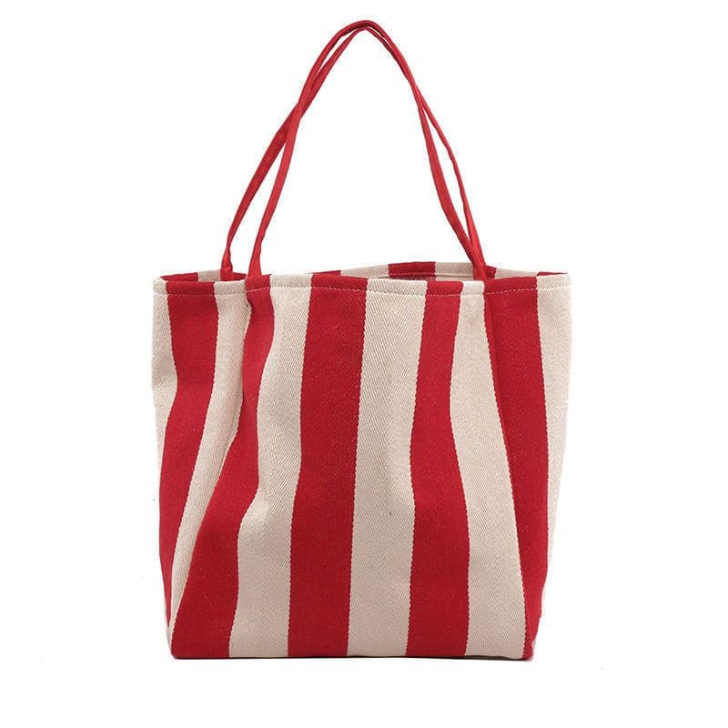 image-Color Woven Canvas Shoulder Bag For Students