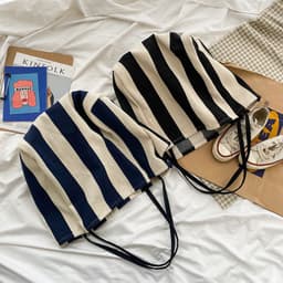 image-Color Woven Canvas Shoulder Bag For Students