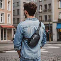 image-High Texture Casual Genuine Leather Men's Multi-functional Outdoor Crossbody Commuter Chest Bag
