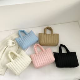 image-Women's Large-capacity Soft Striped Portable And Fashion Handbag